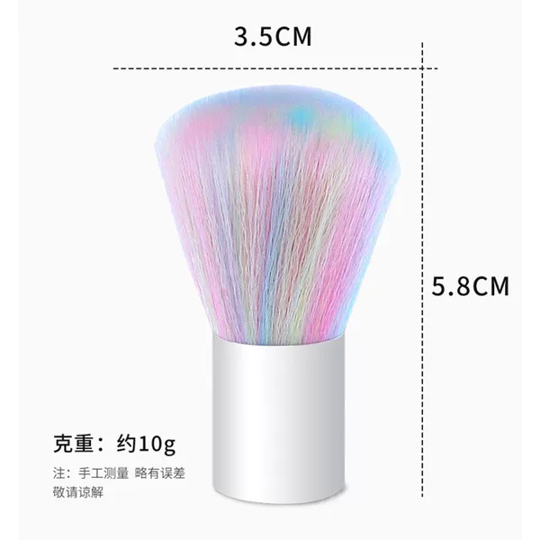 Factory Nail Art Pen Wholesale Rainbow Bristle Dust Brush Colorful Bristle Powder Brush Short Handle Nail Cleaning Brush