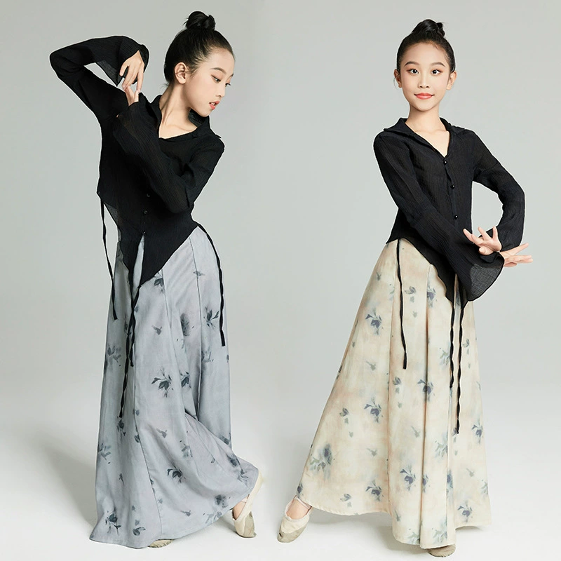 Костюм для родителей и детей в китайском стиле, детский классический танцевальный костюм, элегантный костюм для выступлений, костюм для девочек, маленьких и больших детей