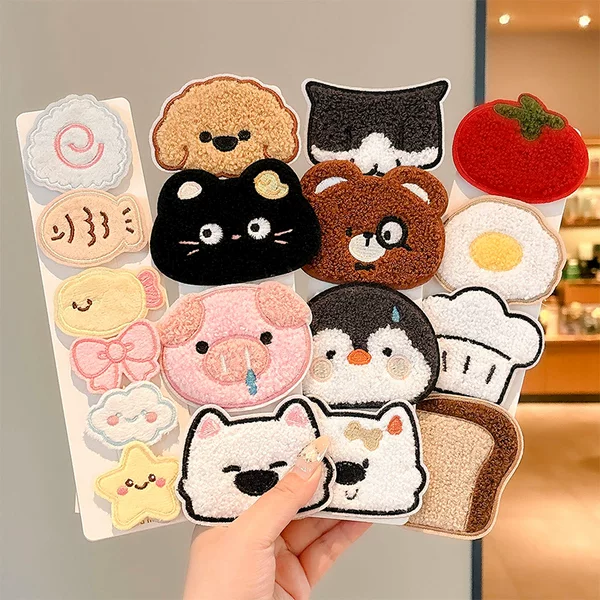 Fun cartoon bangs stickers, sweet autumn/winter hair accessories for girls, 2026 new style, cute and seamless hair stickers