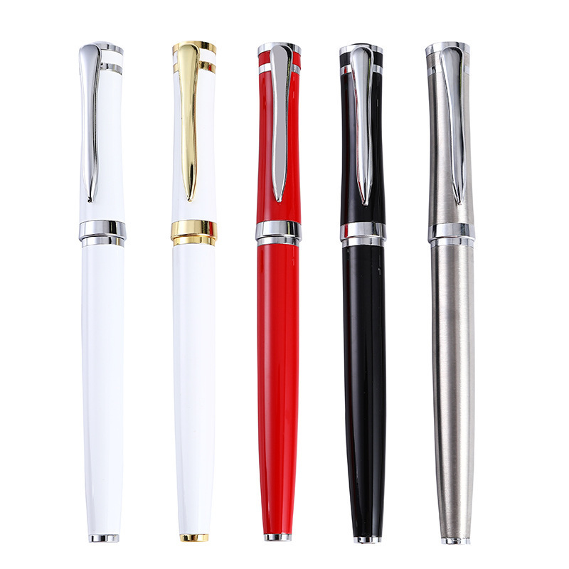 In-stock creative advertising gift neutral pen with engraved logo, manufacturer wholesale business advertising metal signature pen printing