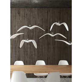 北欧餐厅小飞鸟灯简约吧台单头长线个性橱窗创意展厅海鸥装饰吊灯