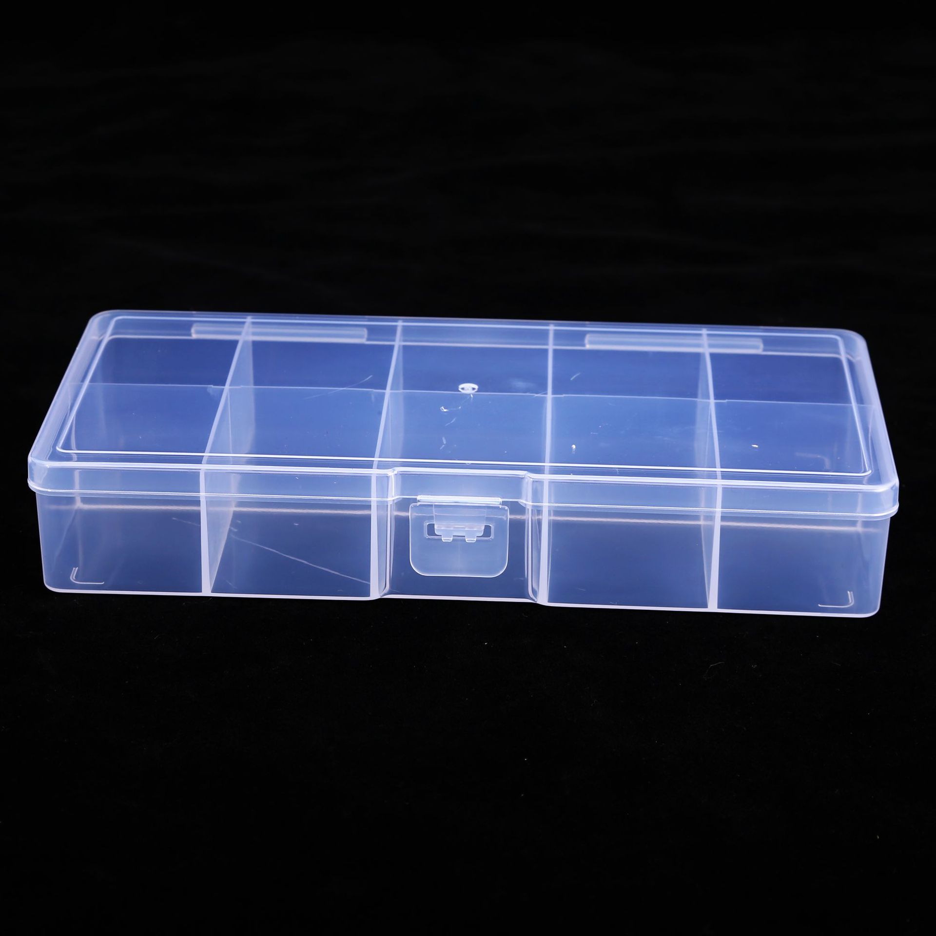 透明10格子固定耳钉饰品收纳盒渔具配件分类整理配件盒分装包装盒