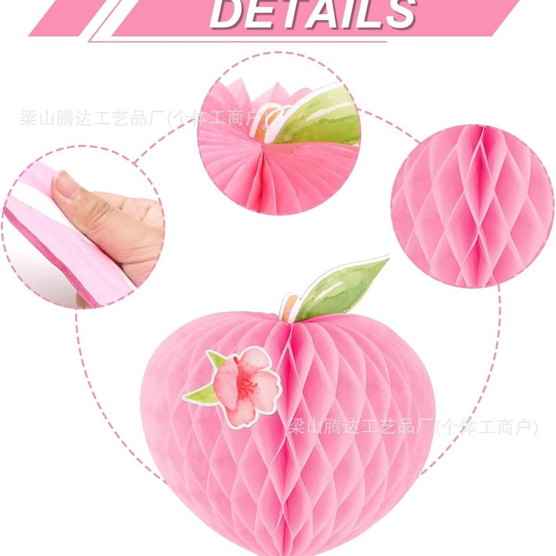 フルーツピーチハニカムボールハニカムセンターピース装飾紙ぶら下げハニカムボール誕生日ベビーシャワーパーティー装飾|undefined