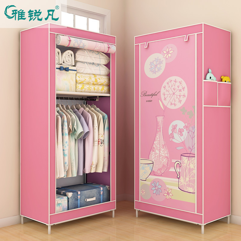 Small Wardrobe, Simple Fabric Wardrobe, Student Wardrobe, Reinforced and Thickened, Korean-Style Fabric Closet, Single-Person Special Offer