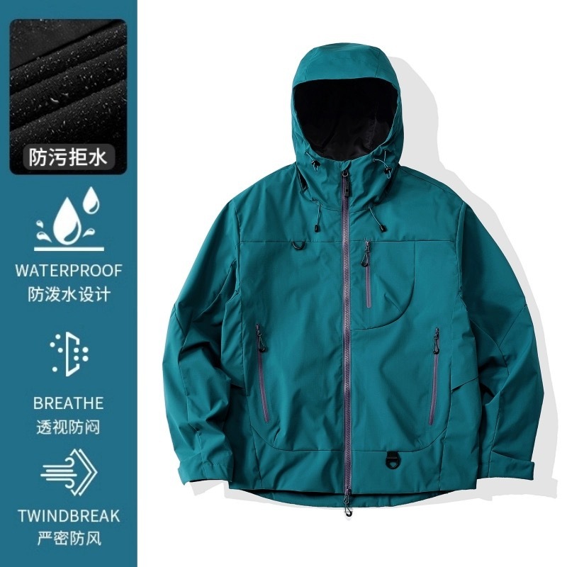 Kongshanyu アウトドアジャケット女性の秋と冬ハードシェル防風防水スリーインワンジャケットフード付き登山ジャケット男性 25|undefined