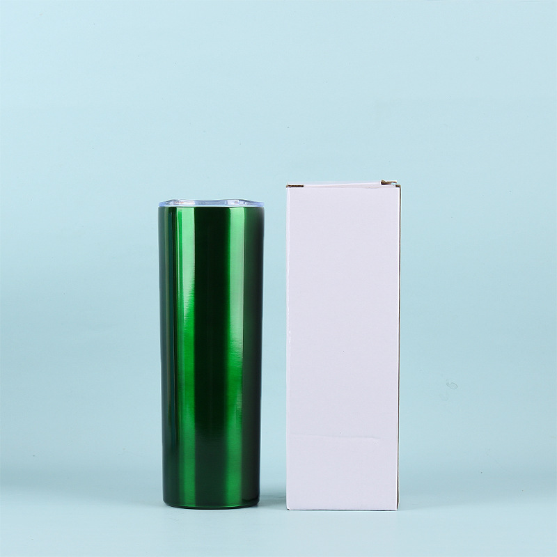 20oz taza de vacío portátil taza recta adelgazante taza de acero inoxidable taza recta taza de coche 600ml