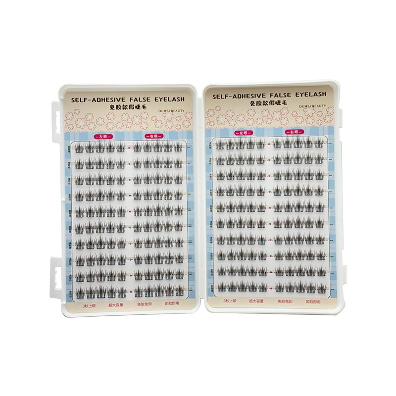 20 filas de pegamento natural de otoño hoja de arce falsa pestañas naturales densas ojos de los estudiantes pestañas segmentación de una sola pestaña