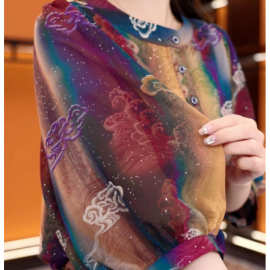 景星庆云2026新款圆领气质小衫女衬衫洋气衣服时髦上衣打底