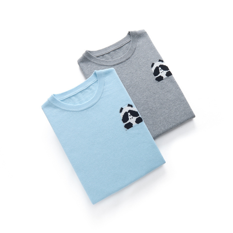 Pure Cotton Panda Jacquard Short-Sleeved T-Shirt for Women, Loose Round Neck, New Spring and Summer Korean Style Casual Versatile Base Shirt