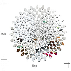 向日葵太陽花亞克力鏡面貼客廳沙發臥室床頭背景自粘圓形裝飾貼畫