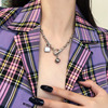 Brand retro metal chain handmade stainless steel, necklace, Japanese and Korean