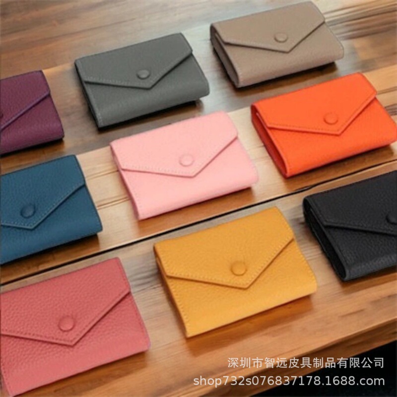 Cross-border Trade Three-fold Wallet Leather Mini Purse Compact Purse Mini Purse Small Purse Women's Leather