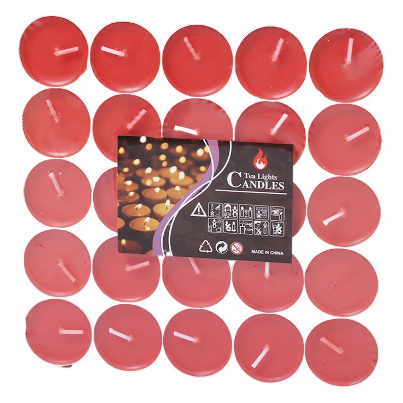 Fábrica al por mayor cáscara de aluminio té redondo cera Día de San Valentín propuesta Mostrar mapa Hotel té cocina fuego libre de humo pintura pequeña vela transfronteriza