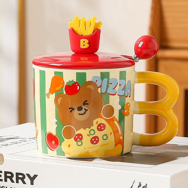 Pizza Bear (cup + lid + exclusive spoon)