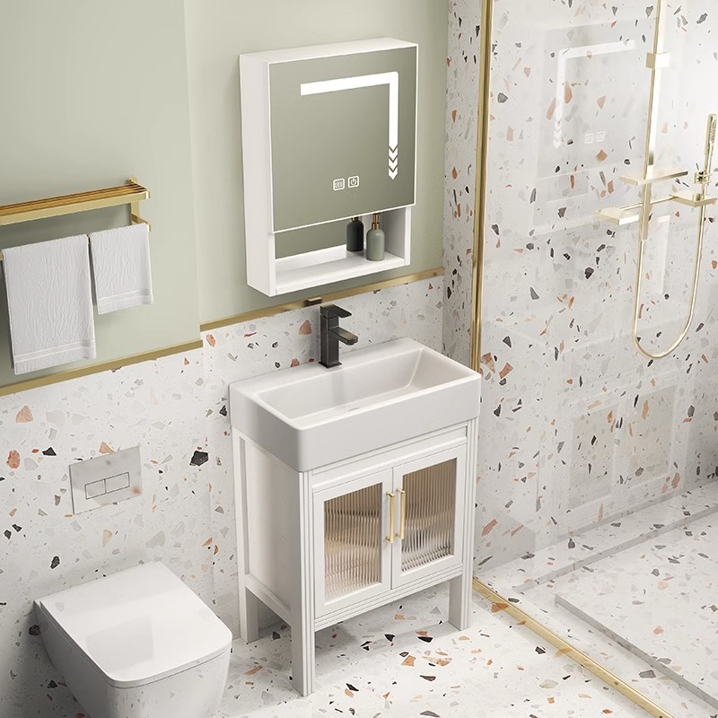 Moderno minimalista tipo de piso 40cm de ancho gabinete de baño mesa de lavado lavabo gabinete de baño combinación lavabo de baño