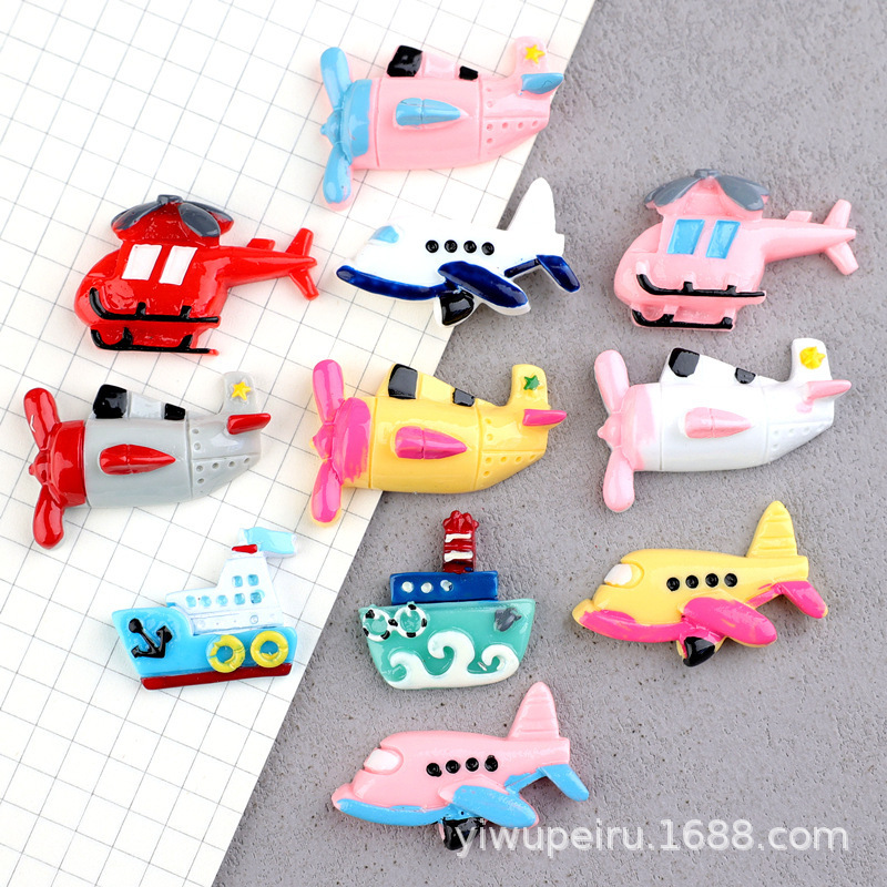 Mobile Phone Case Material Aircraft Resin Accessories Cream Glue Helicopter Headdress Hair Accessories DIY Transportation Ship