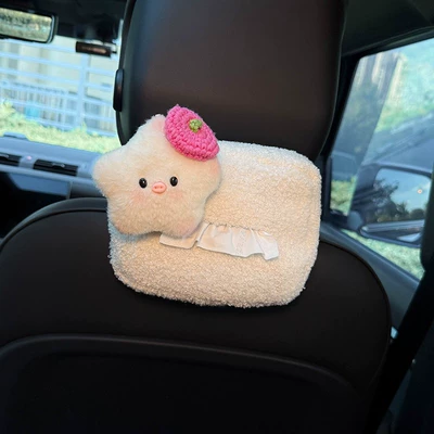 Box Tissue Bag, Cute – Car tissue box/set - beret-wearing-piggy-headrest-tissue-bag