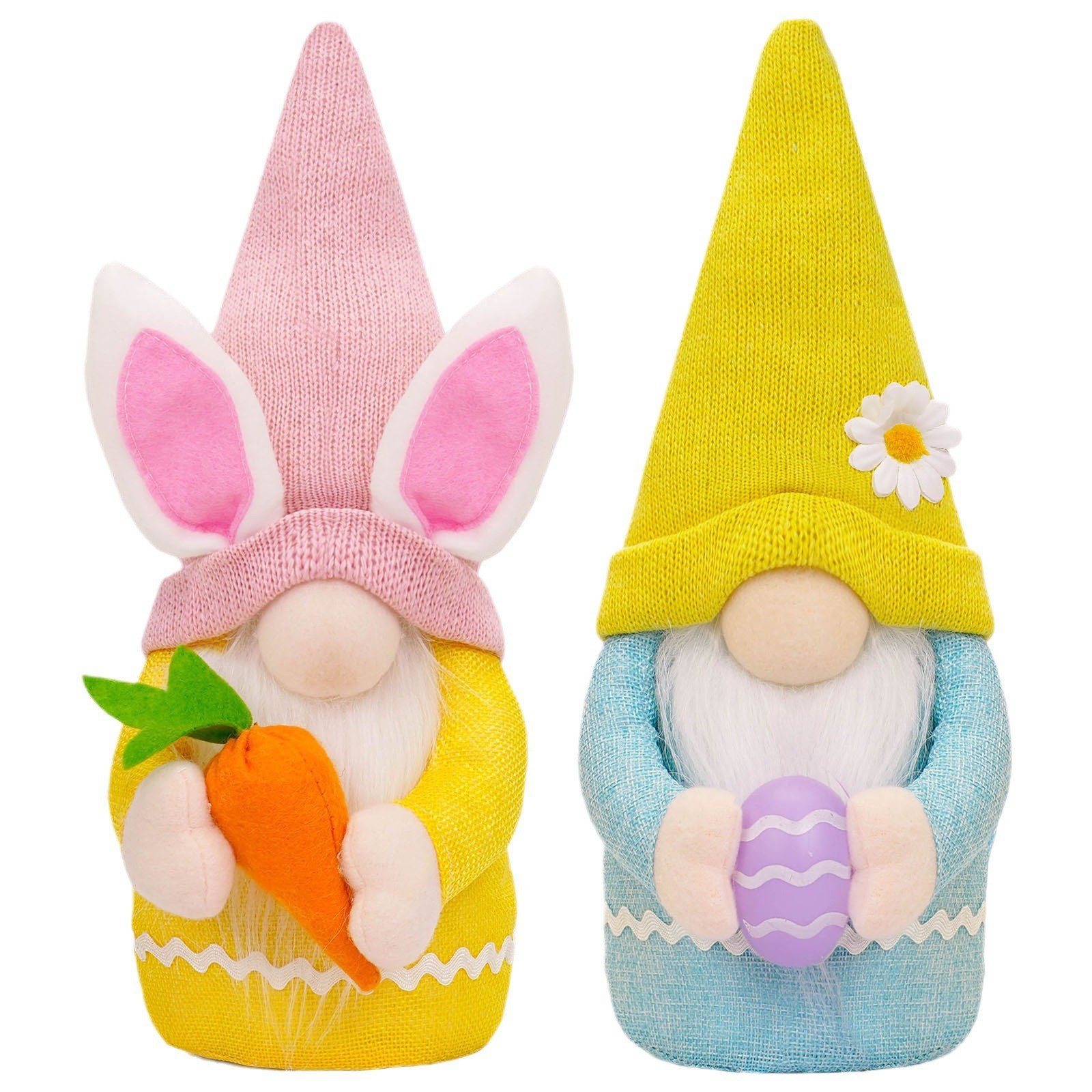 Cruz-frontera nueva muñeca de conejo de Pascua con rábano huevo colorido conejo lindo muñeca decoración decoraciones navideñas