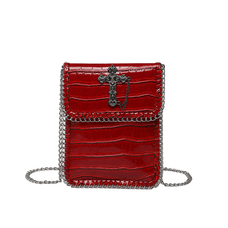 Bolso de cadena de alta gama 2025 verano nuevo bolso femenino bolso de hombro cruzado personalizado bolso de mensajero con patrón de piedra brillante