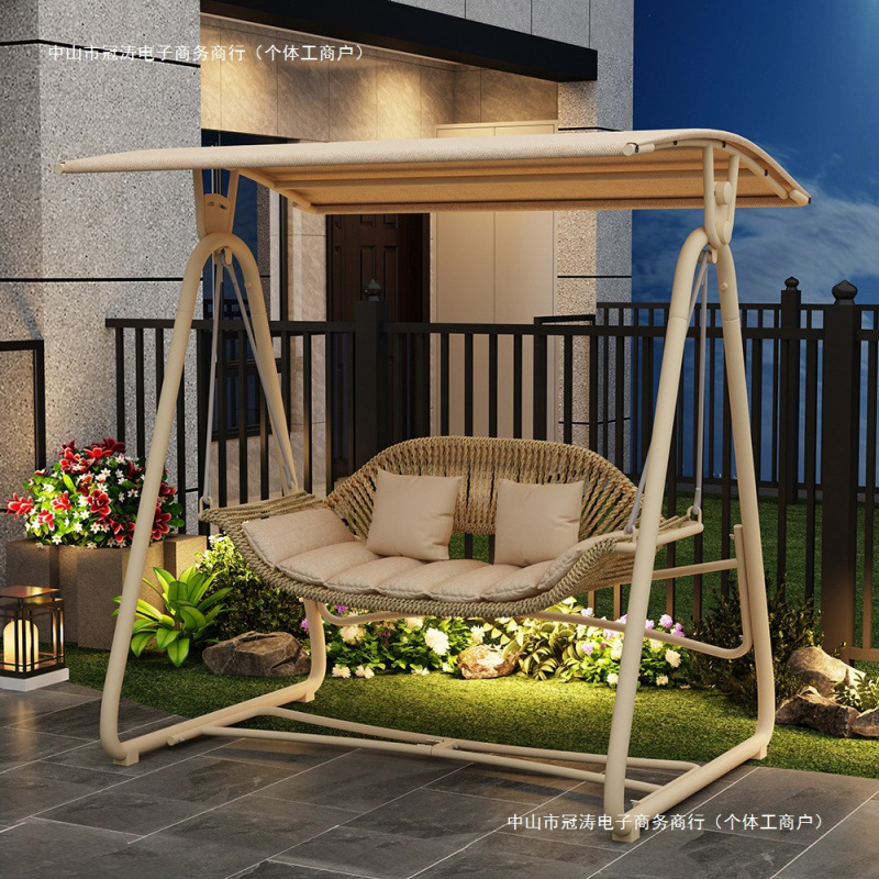 Outdoor Swing Hanging Chair Villa Courtyard Garden Rocking Chair Terrace Balcony Bed and Breakfast Lounge Chair Internet Celebrity Outdoor Double Hammock