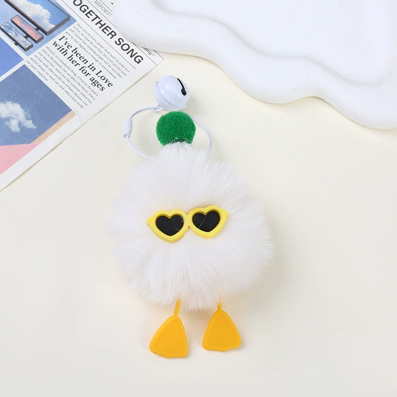 Assortiment semi-finis d’accessoires DIY boule peluche imitation fourrure cartoon créative pour pendentif porte-clés