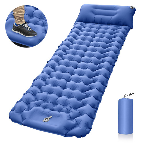 Factory Direct Sale New Foot Pump Inflatable Mat Portable Lightweight Waterproof Camping Inflatable Sleeping Pad Car Outdoor Inflatable Bed