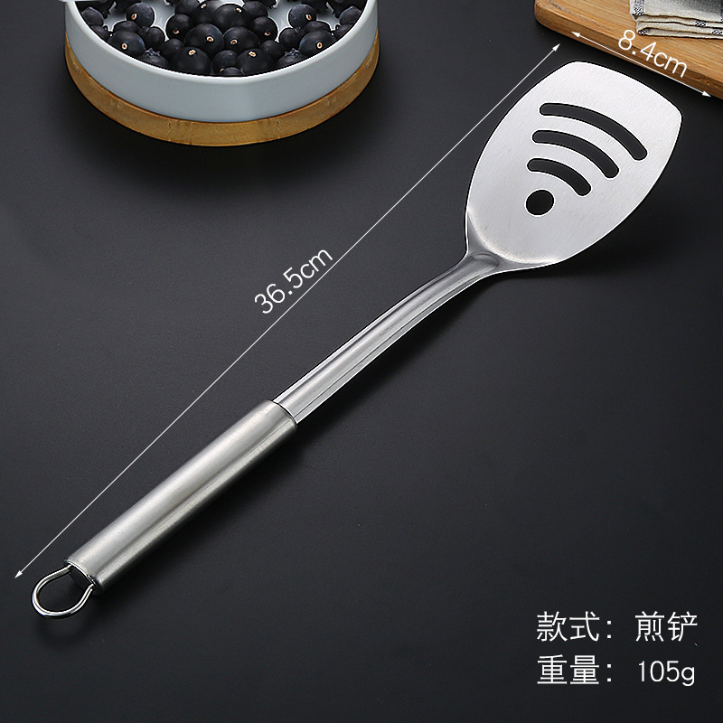 430ステンレス鍋シャベル調理器具セット家庭用炒め物シャベルスプーン大漏れスプーン厚い鍋シャベルセット卸売り|undefined