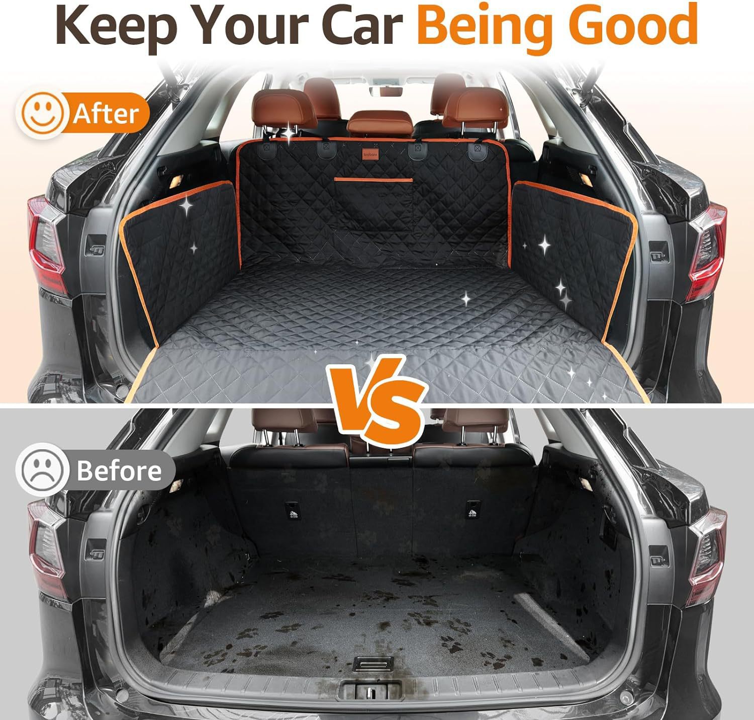 Trunk Mat, Pet Mat, Cargo Mat with Side Protection, Trunk Mat with Pockets, Car Pet Mat