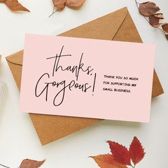 Cross-border 50 cards per pack pink thank you gift box decoration greeting card postcard