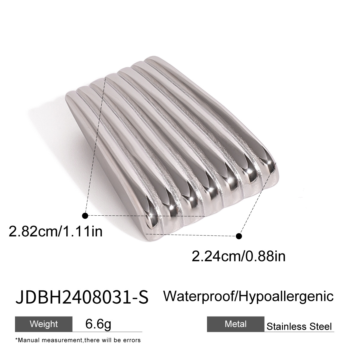 Wanxing estilo europeo y americano de acero inoxidable geometría cuadrada costilla broche femenino de alta calidad nicho de alta gama prendas de vestir joyas transfronterizas