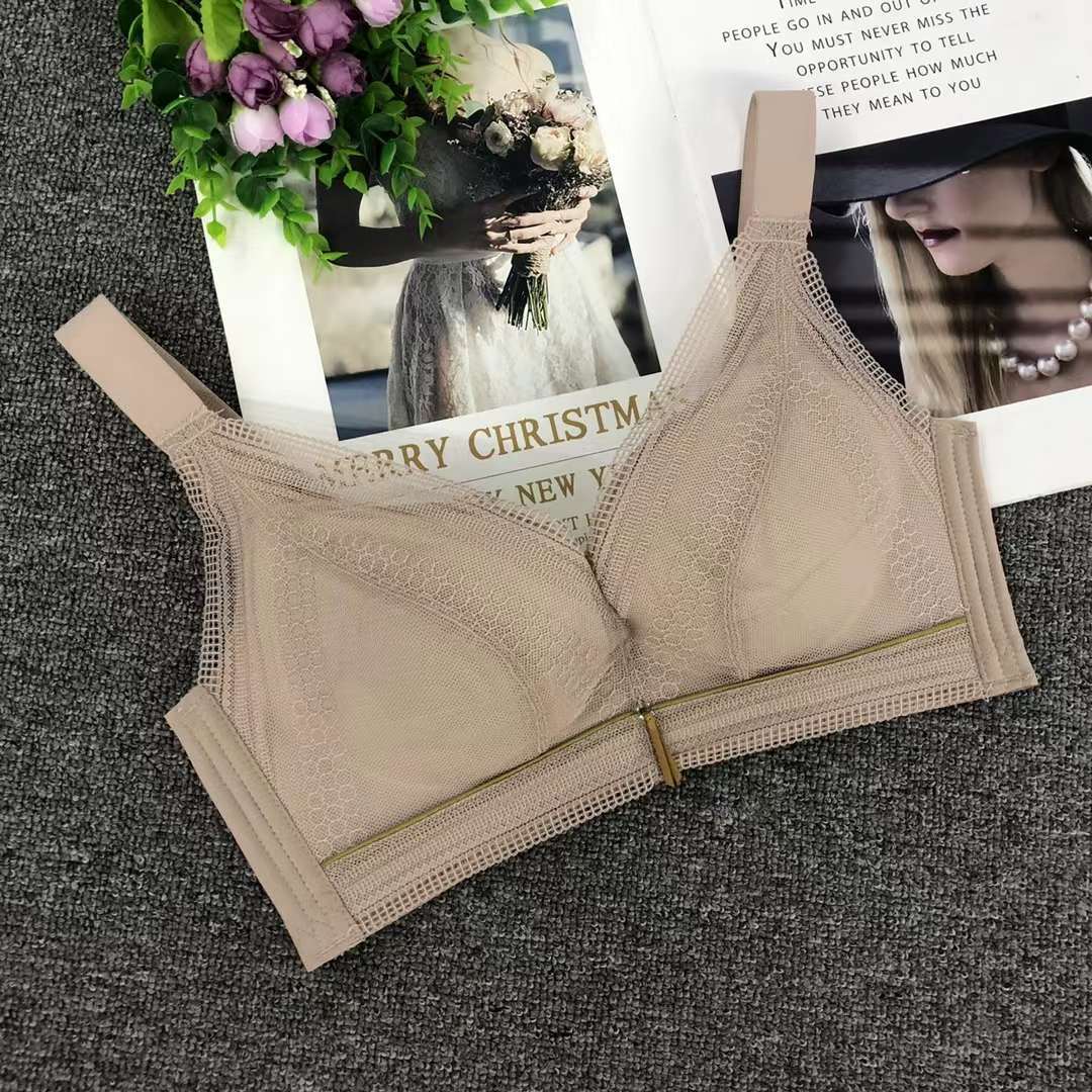Comercio exterior japonés estilo francés sujetador de encaje ajustable cintura retraída ropa interior pecho pequeño ropa interior cómoda