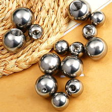 不锈钢螺纹钢珠实心攻牙钢球通孔半孔铁球盲孔铁珠亮面打孔滚珠