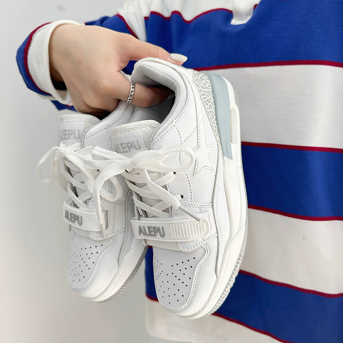 National Trendy ins Мужские и женские студенческие кроссовки на воздушной подушке, шикарные универсальные парные туфли на липучке, повседневная обувь для досок на платформе, модная обувь