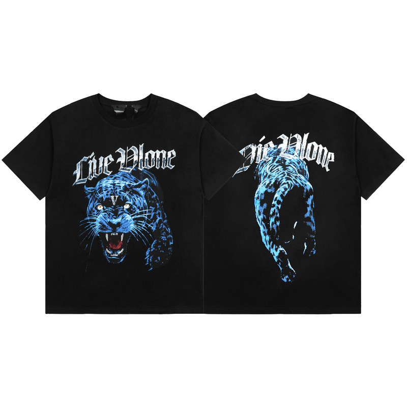 Long-Term Vlone Fog Short-Sleeved Death Limited Big V High Street T-Shirt Loose Printed American Juice Wrld