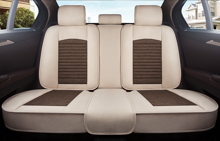Car Seat Cushion, Universal for All Seasons, New Full-Coverage Car Seat Cover, Special Cushion, Summer Linen Fabric Cotton Seat Cover