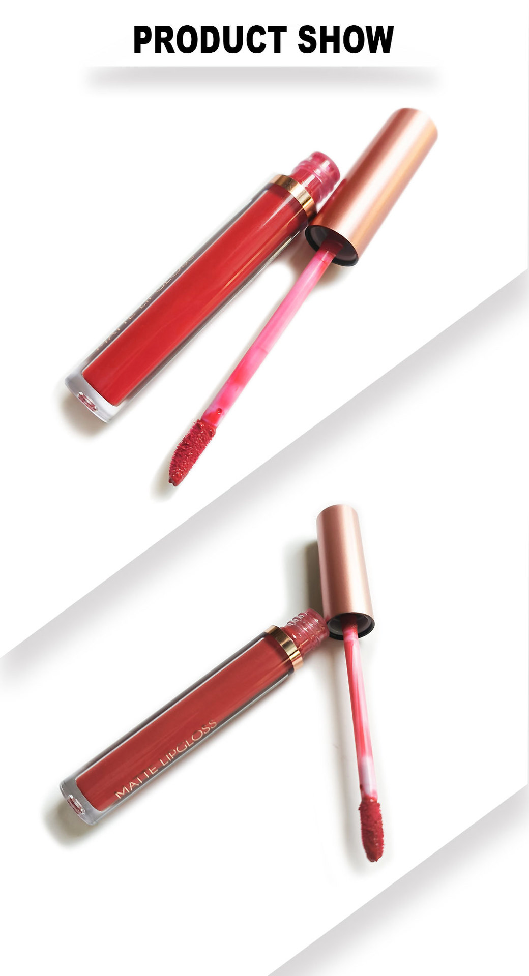 22g Weight Lip Glaze Type Of Cosmetics Plastic Material Casual Solid Color Plastic Lip Glaze