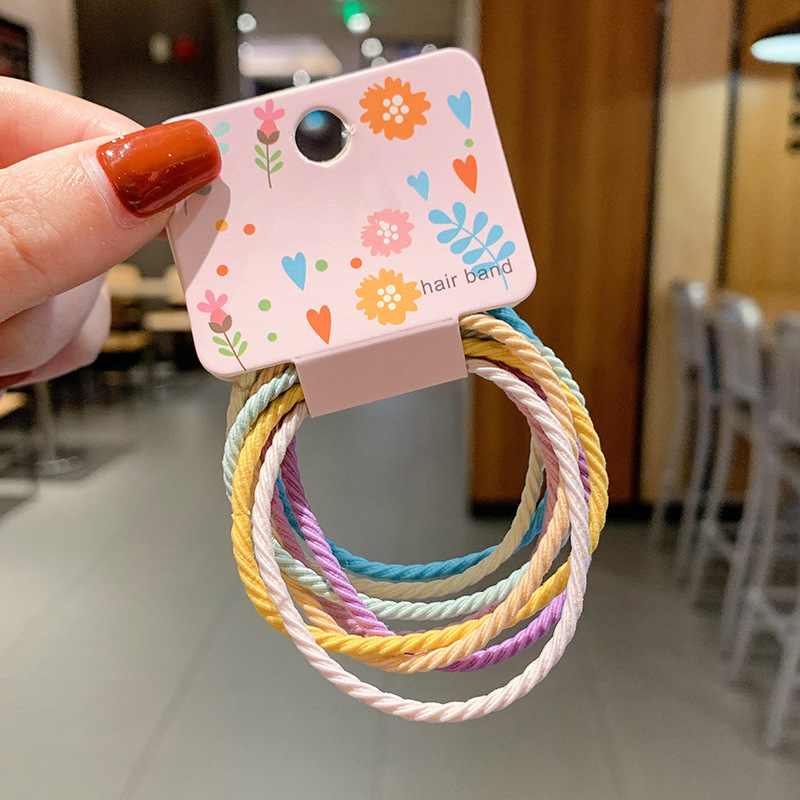 6-pieza de la muchacha lindo básico lazo-up pequeña banda de goma Internet celebridad ins Mori pelo banda cuerda de pelo Corea del Sur simple