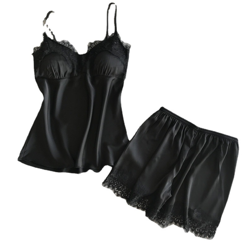 Fun Lingerie Suspender Dress Set, Black Sexy Pyjamas, Fun Pyjamas Without Bra Pads_voghion.com