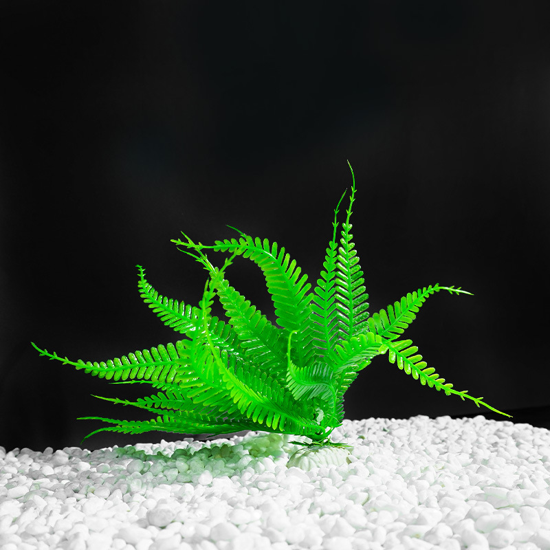 Escenario de pecera Hojas de bambú Simulación al por mayor Plantas decorativas de acuario Flores de plástico Flores falsas Decoración de mesa de arena de hotel