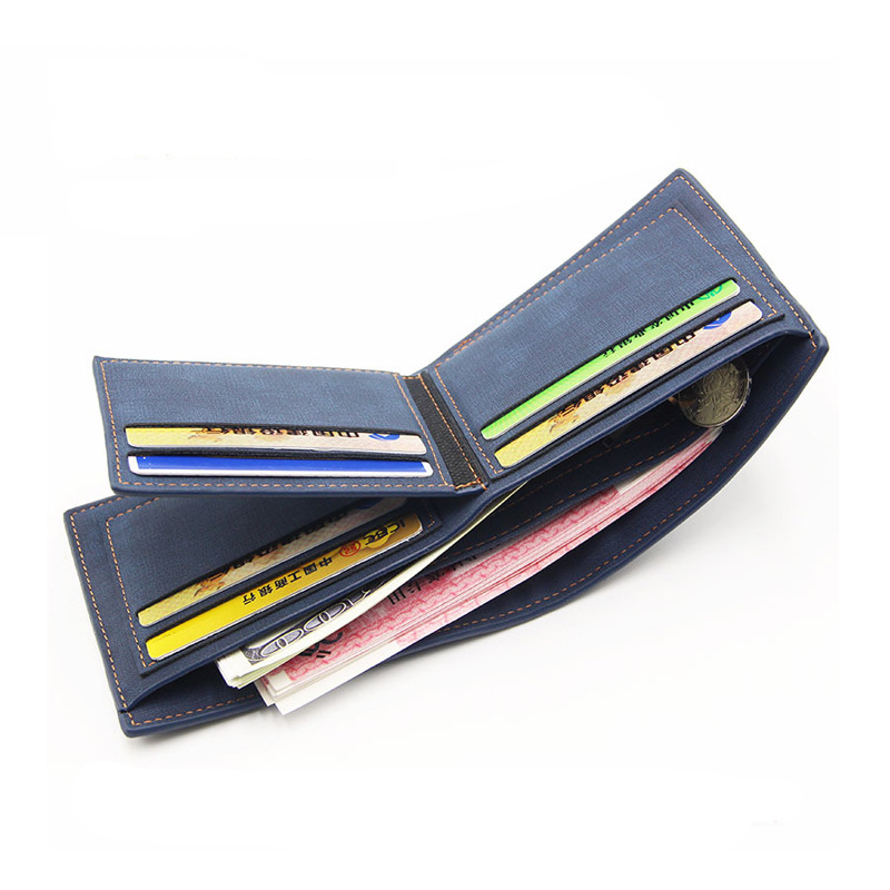 High Quality Cheap Slim Men's Wallet Leather Men's Wallet Short Classic Brown Business Pu Leather Wallet