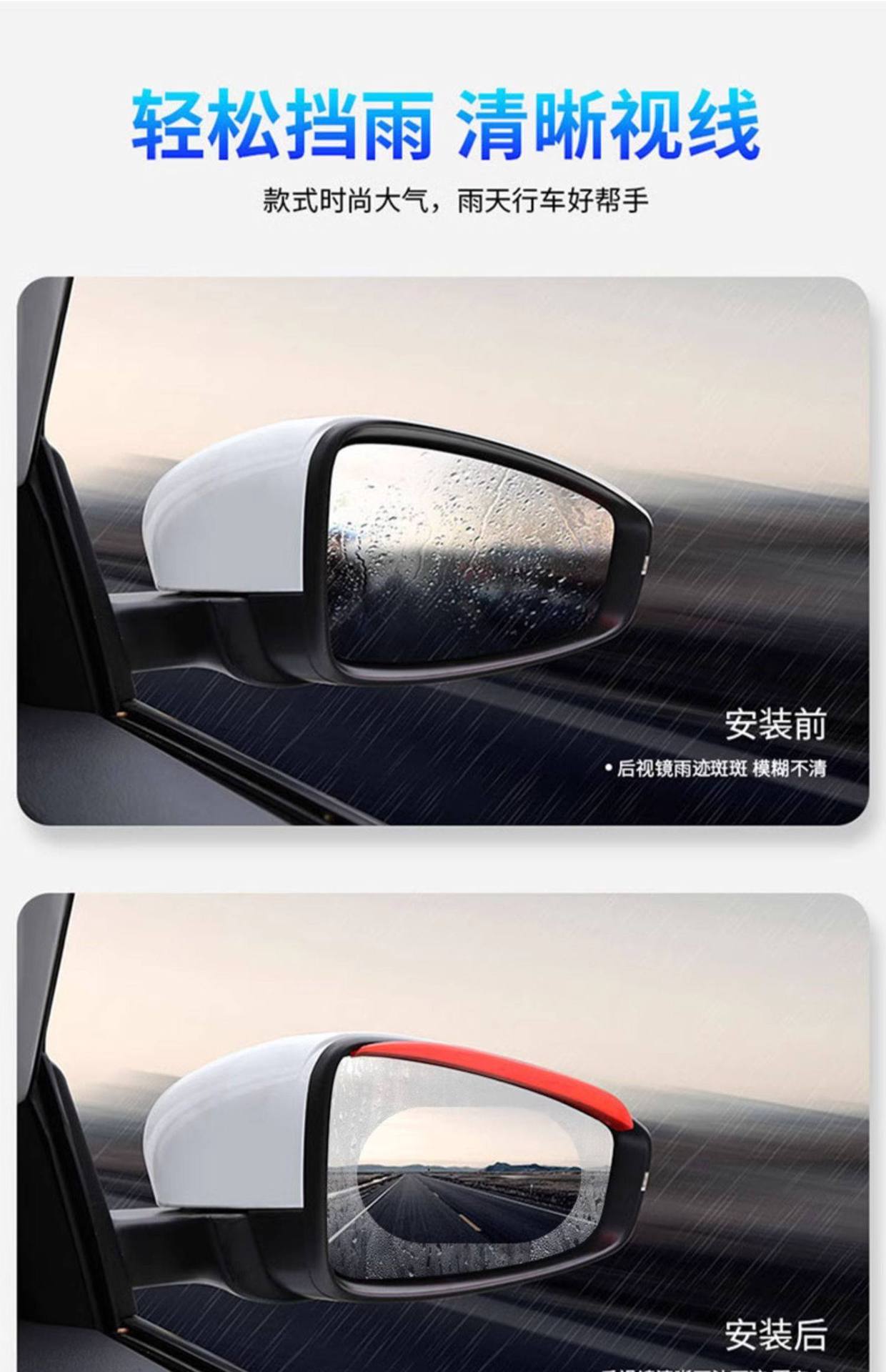 Car Rearview Mirror Rain-Proof Film, Anti-Fog Film, Anti-Reflective Film, Rain-Proof Sticker, Reversing Mirror Glass Waterproof and Anti-Fog Supplies