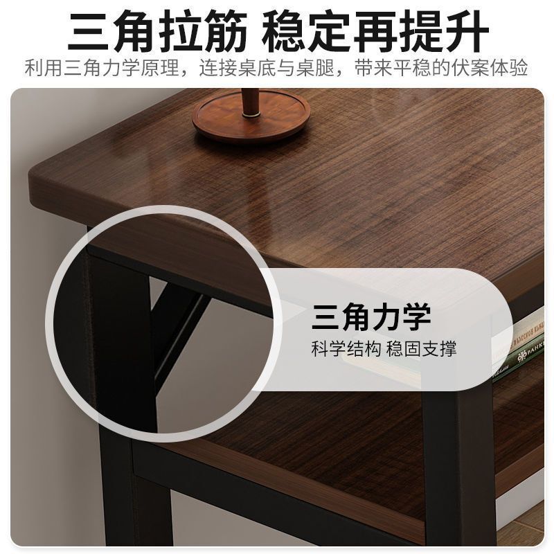 长条桌子简易出租屋用双层靠墙书桌子长方形电脑桌家用客厅双人桌|undefined
