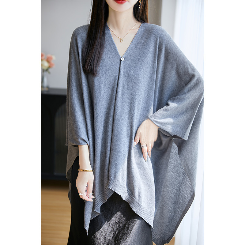 Summer Style Lazy and Casual Loose Mid-Length Knitted Cardigan One-Button Blouse Solid Color Thin Sun Protection Air-Conditioning Shirt Summer Style Lazy and Casual Loose Mid-Length Knitted Cardigan One-Button Blouse Solid Color Thin Sun Protection Air-Conditioning Shirt