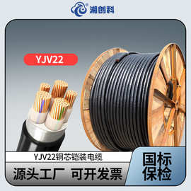 国标纯铜保检铠装低压电力电缆YJV22交联聚乙烯绝缘2-5芯铜缆