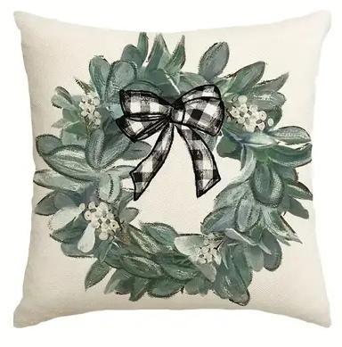 Funda de Almohada con Estampado de Lino, Verde, para Cojín de Sofá, Decoración de Sala de Estar, para Amazon y Temu