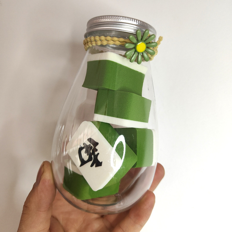 Paquete de viaje portátil soplo de polvo botella de PET huevo de belleza botella súper suave actualización esponja soplo de polvo té con leche color enlatado