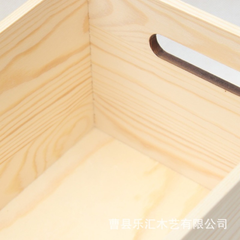 木製ホームデスクトップ雑貨収納ボックス蓋なしツールボックス収納木箱ハンドル付きポータブル収納ボックス|undefined