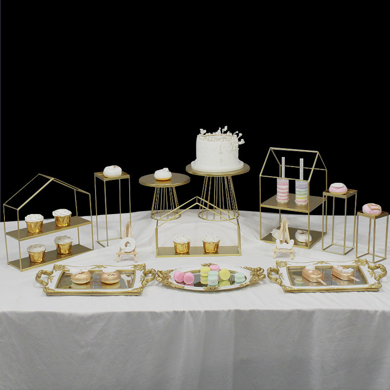 Tabla de postres europea decoración estante de exhibición platos de postres comida fría mesa de té estante de pastel rack de té de la tarde image 5