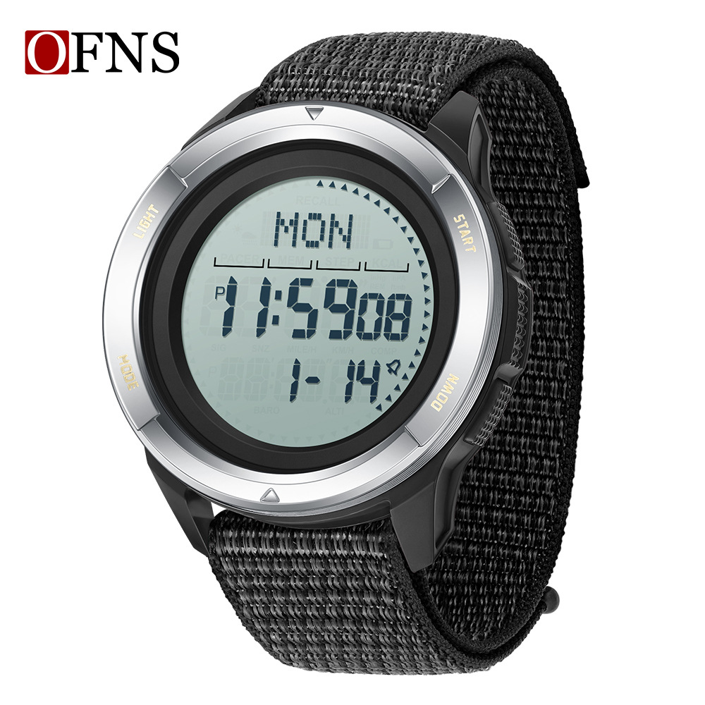 Sanda reloj multifuncional pedómetro impermeable estudiante brújula electrónica al aire libre metrónomo reloj de pulsera hombre