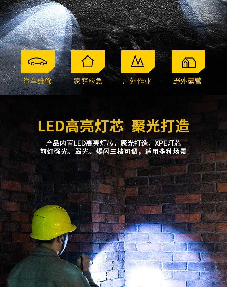 Deli Flashlight with Strong Light, Rechargeable, Outdoor, Ultra-Bright, Long-Range, Small, Mini, Portable Led Light, Multifunctional